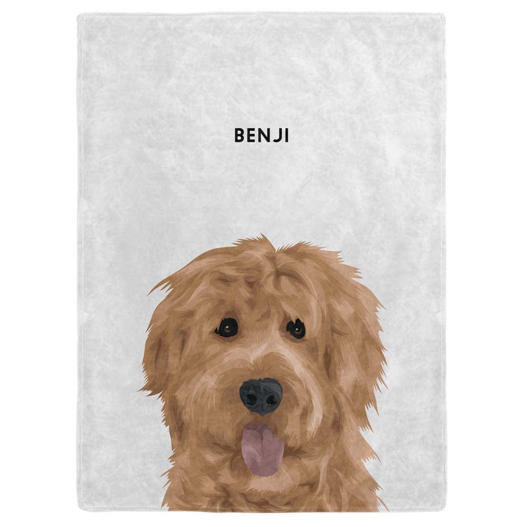 "Crown and Paw - Blanket Modern Pet Face Blanket - One Pet 30"" x 40"" / With Name"