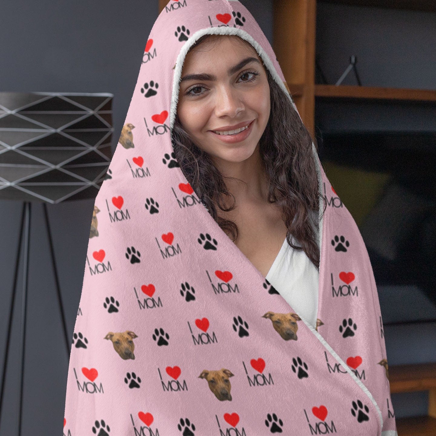 Hooded Blanket - Super Soft Fleece with Pet Face Pattern