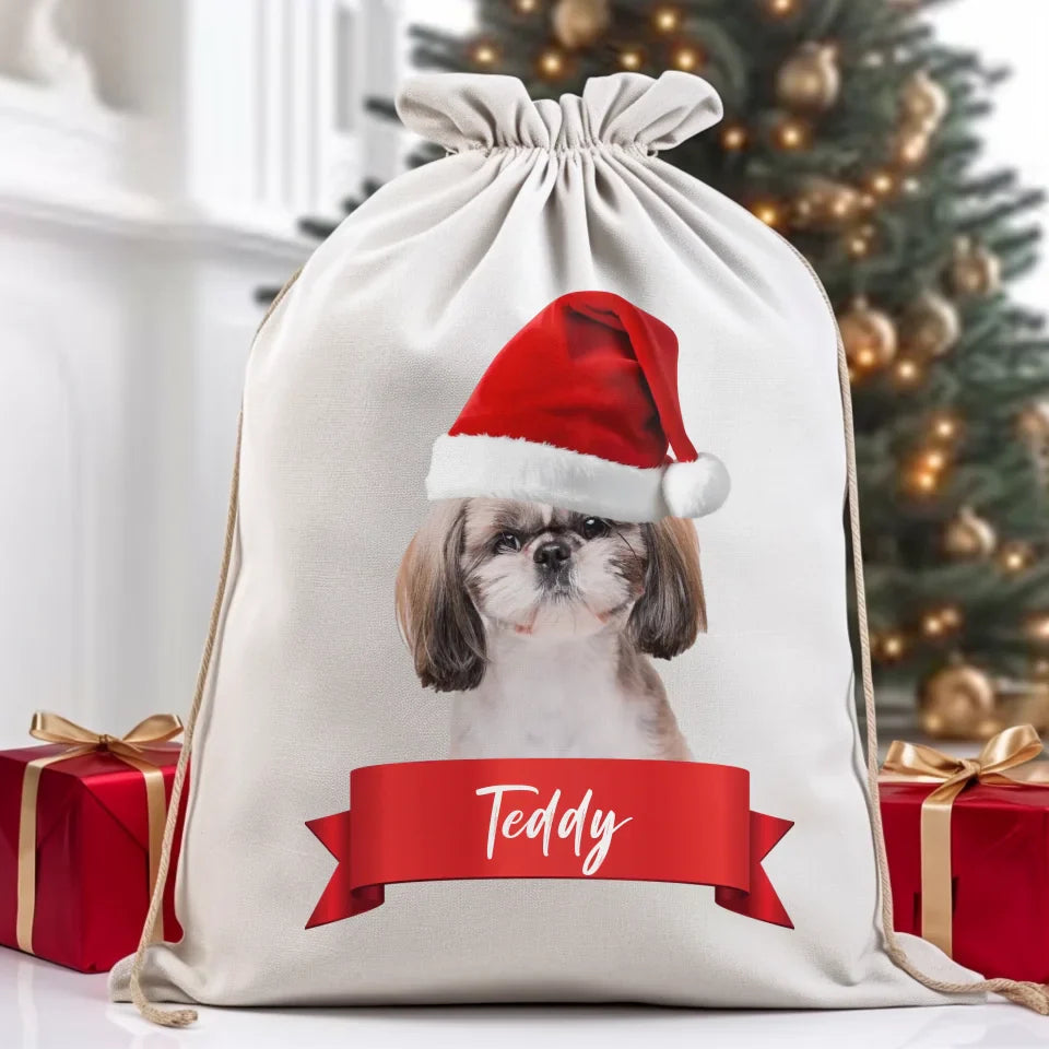 Custom Photo Upload Christmas Gift Sack
