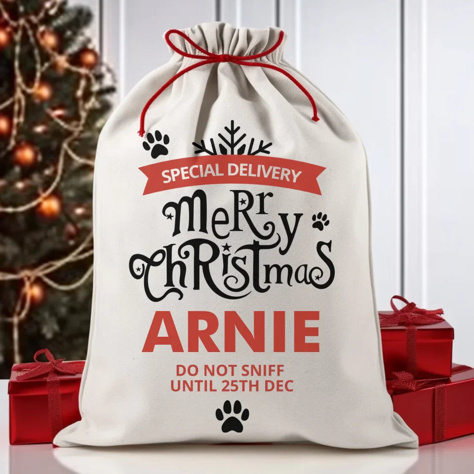 Custom Name Merry Christmas Gift Sack