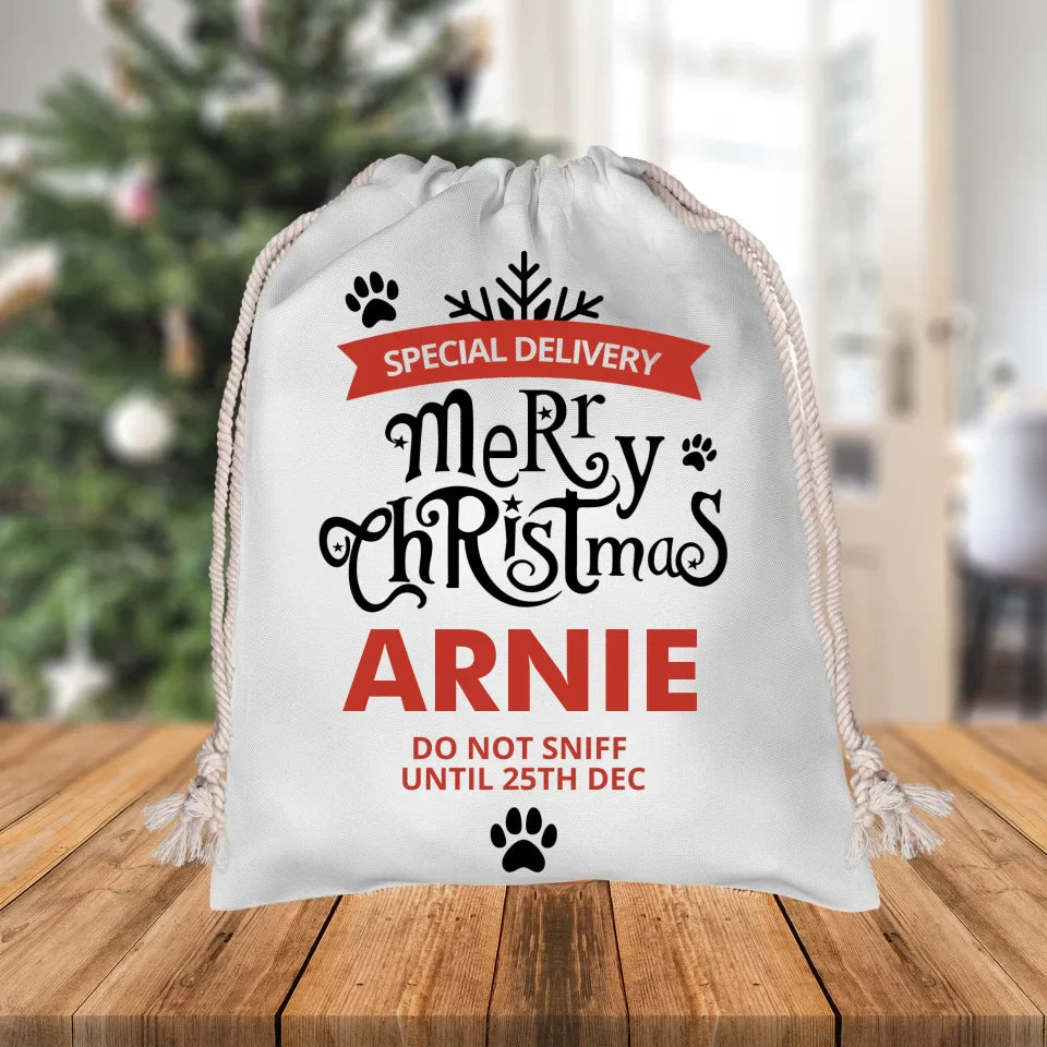 Custom Name Merry Christmas Gift Sack