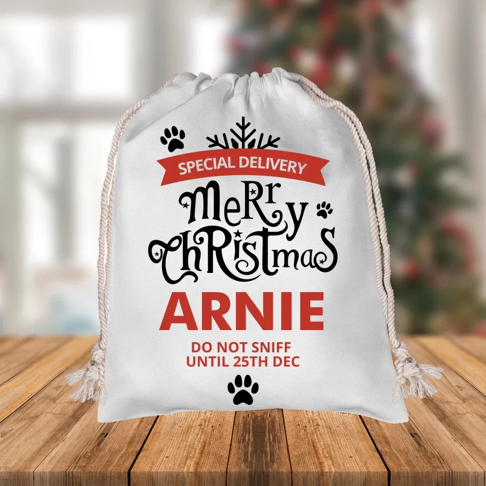 Custom Name Merry Christmas Gift Sack