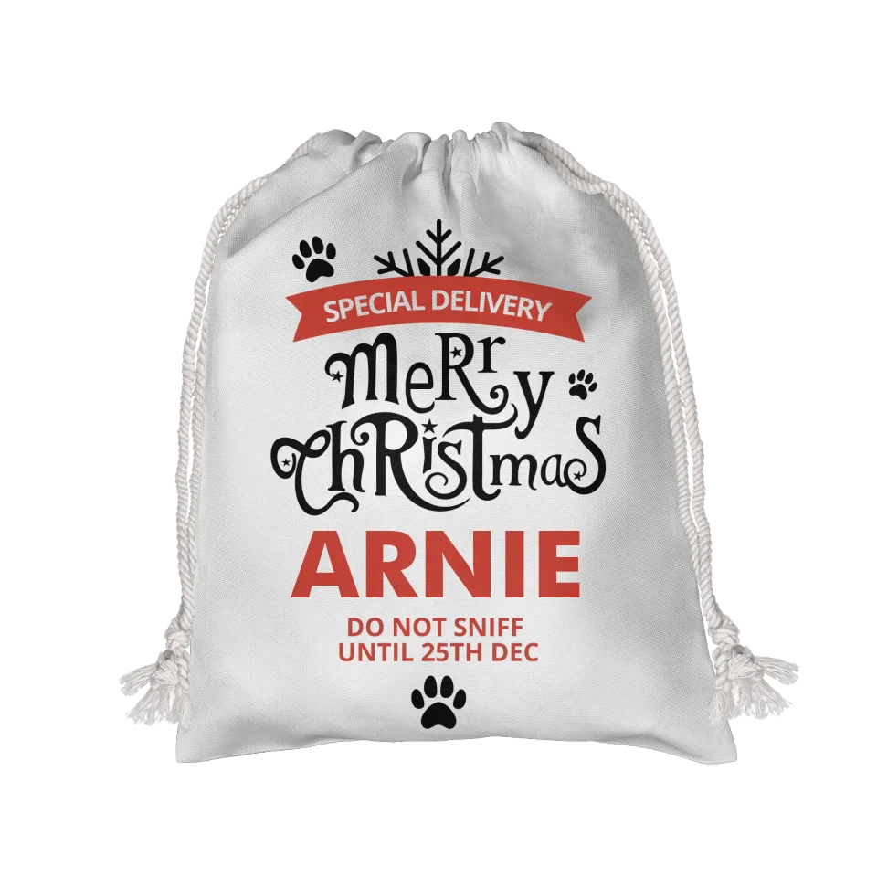 Custom Name Merry Christmas Gift Sack