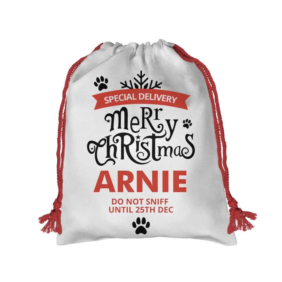 Custom Name Merry Christmas Gift Sack