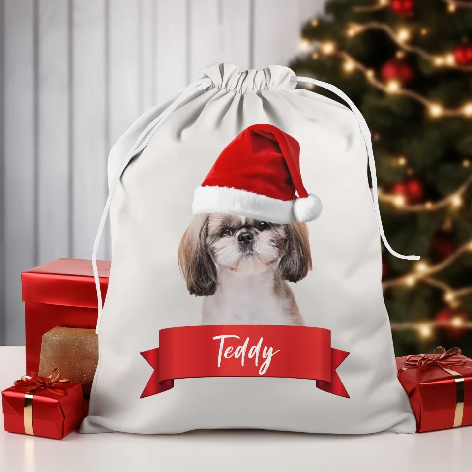 3 - Christmas Sack Mock Up - Base Layer White Drawstring