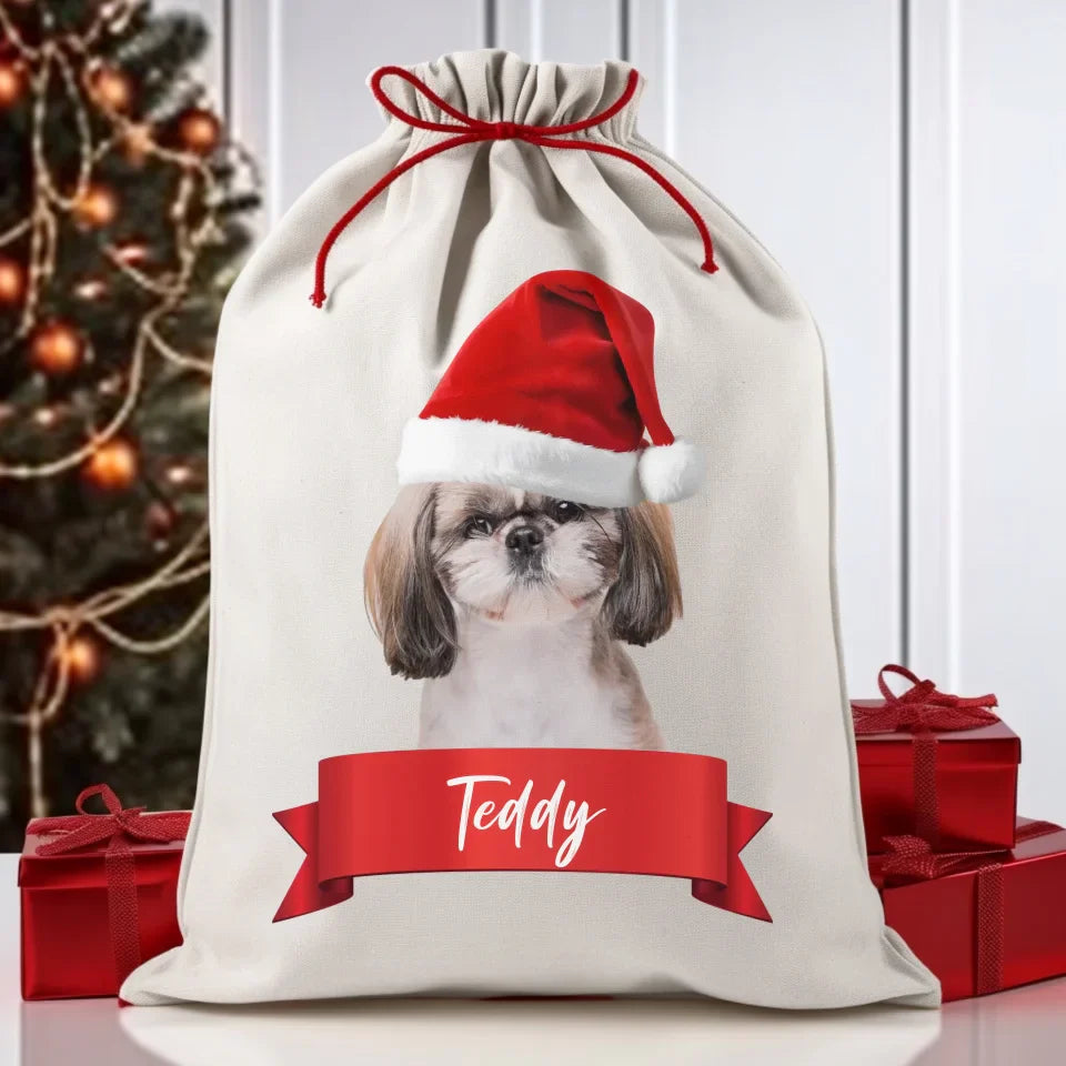 Custom Photo Upload Christmas Gift Sack