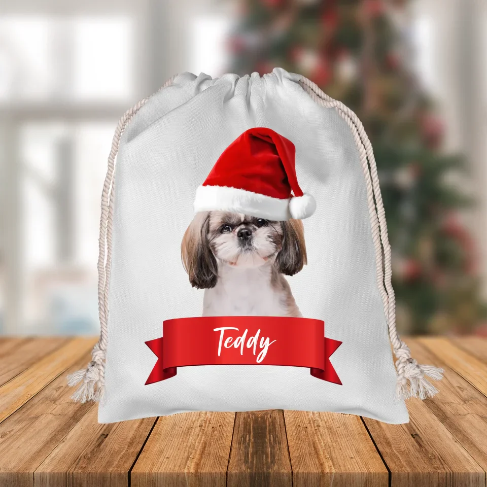 Custom Photo Upload Christmas Gift Sack