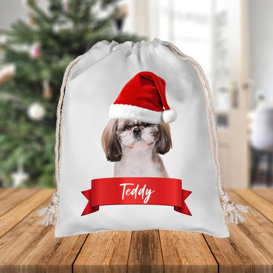 Custom Photo Upload Christmas Gift Sack