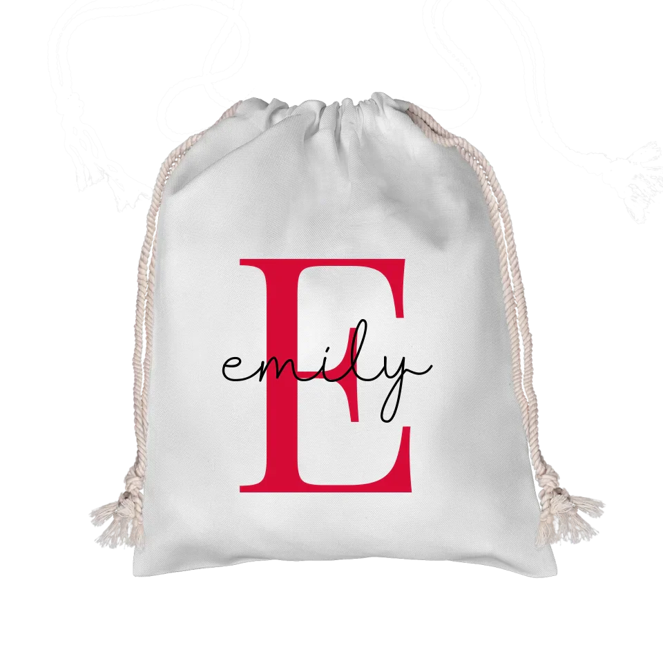Initial Monogram Christmas Gift Sack