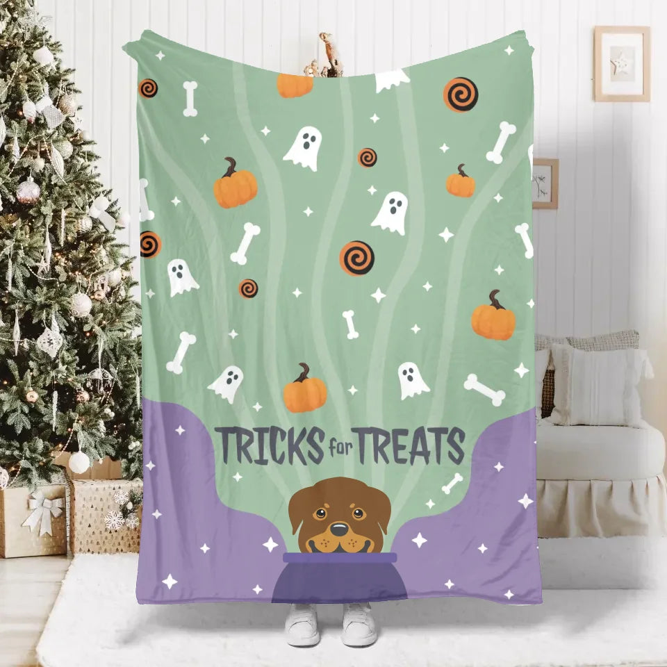 Tricks for Treats Blanket with Custom Pet Icon