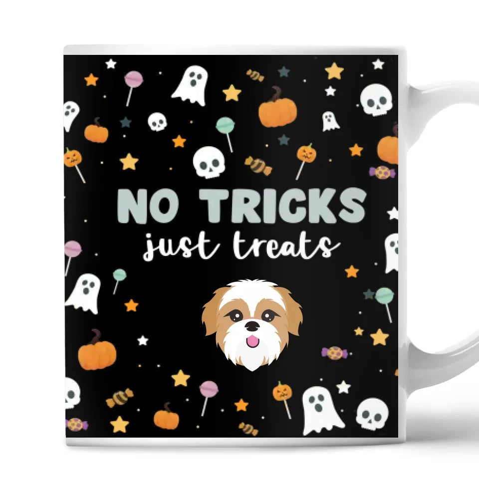 No Tricks Just Treats Mug with Custom Pet Icon