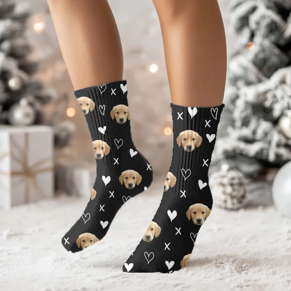 Hugs and Kisses Pet Face Socks