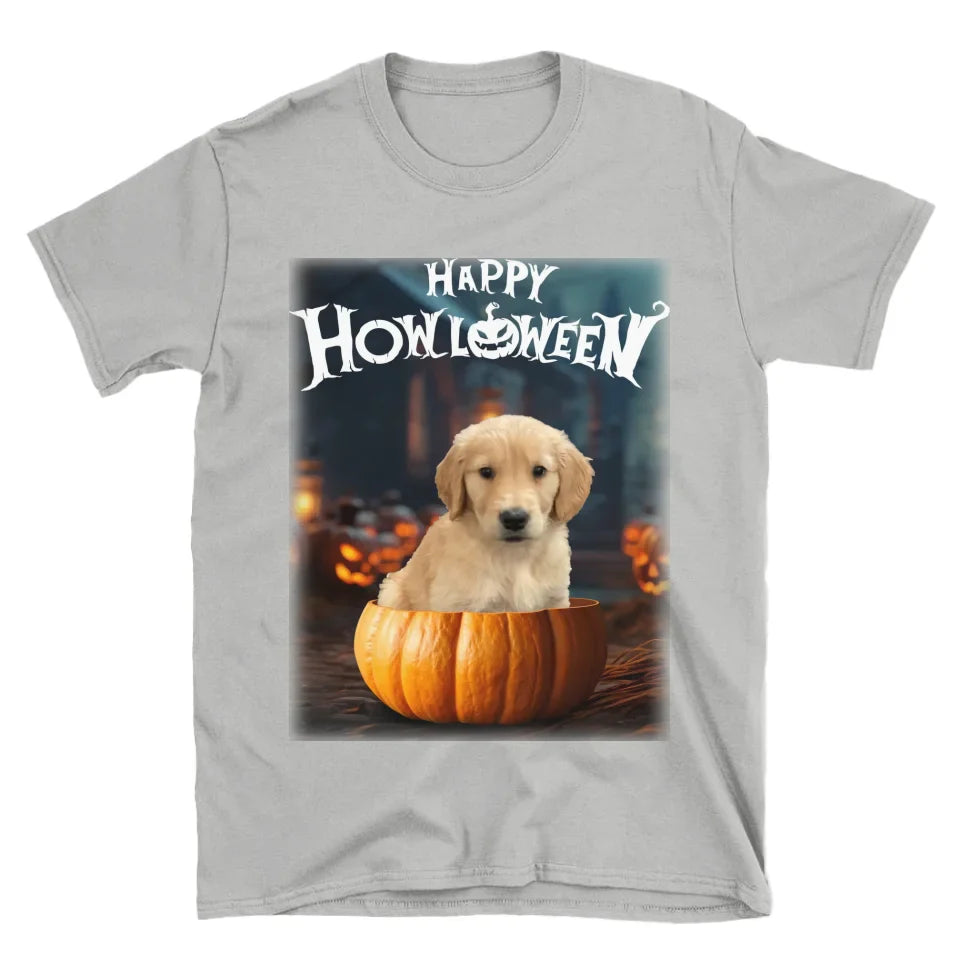 Pet in Photo-Realistic Pumpkin Photo Upload T-Shirt
