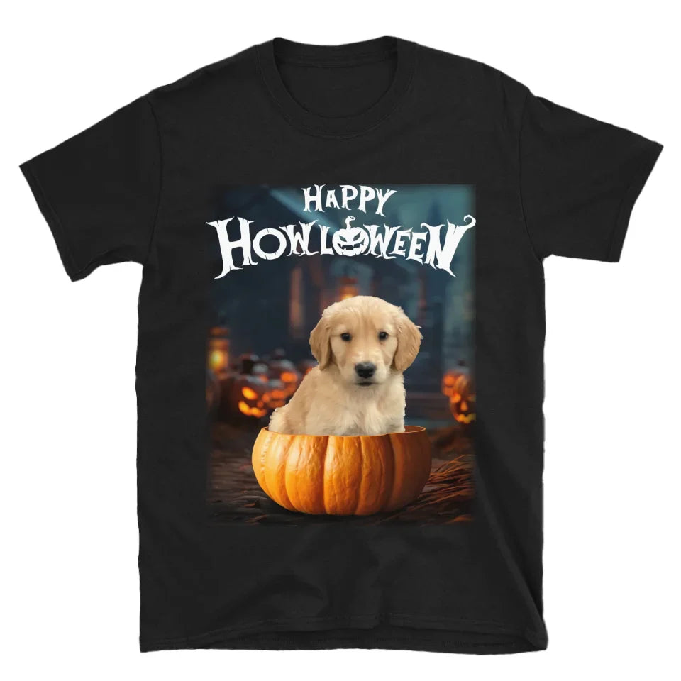 Pet in Photo-Realistic Pumpkin Photo Upload T-Shirt