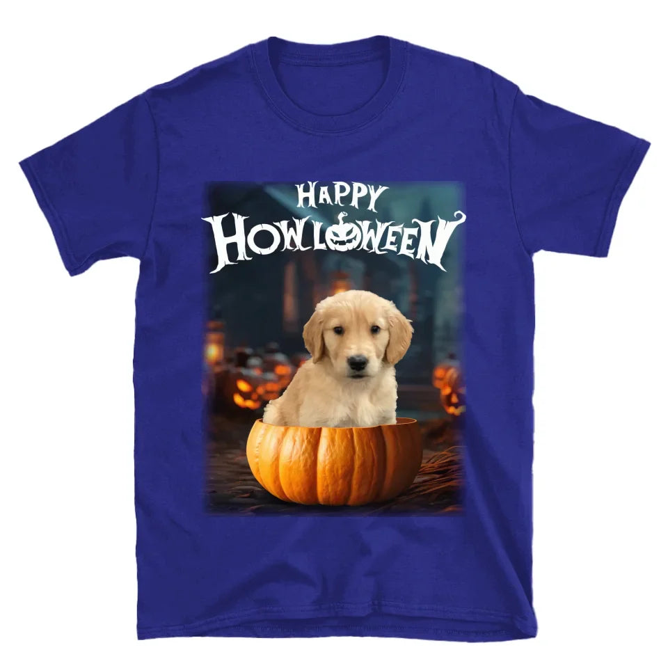 Pet in Photo-Realistic Pumpkin Photo Upload T-Shirt