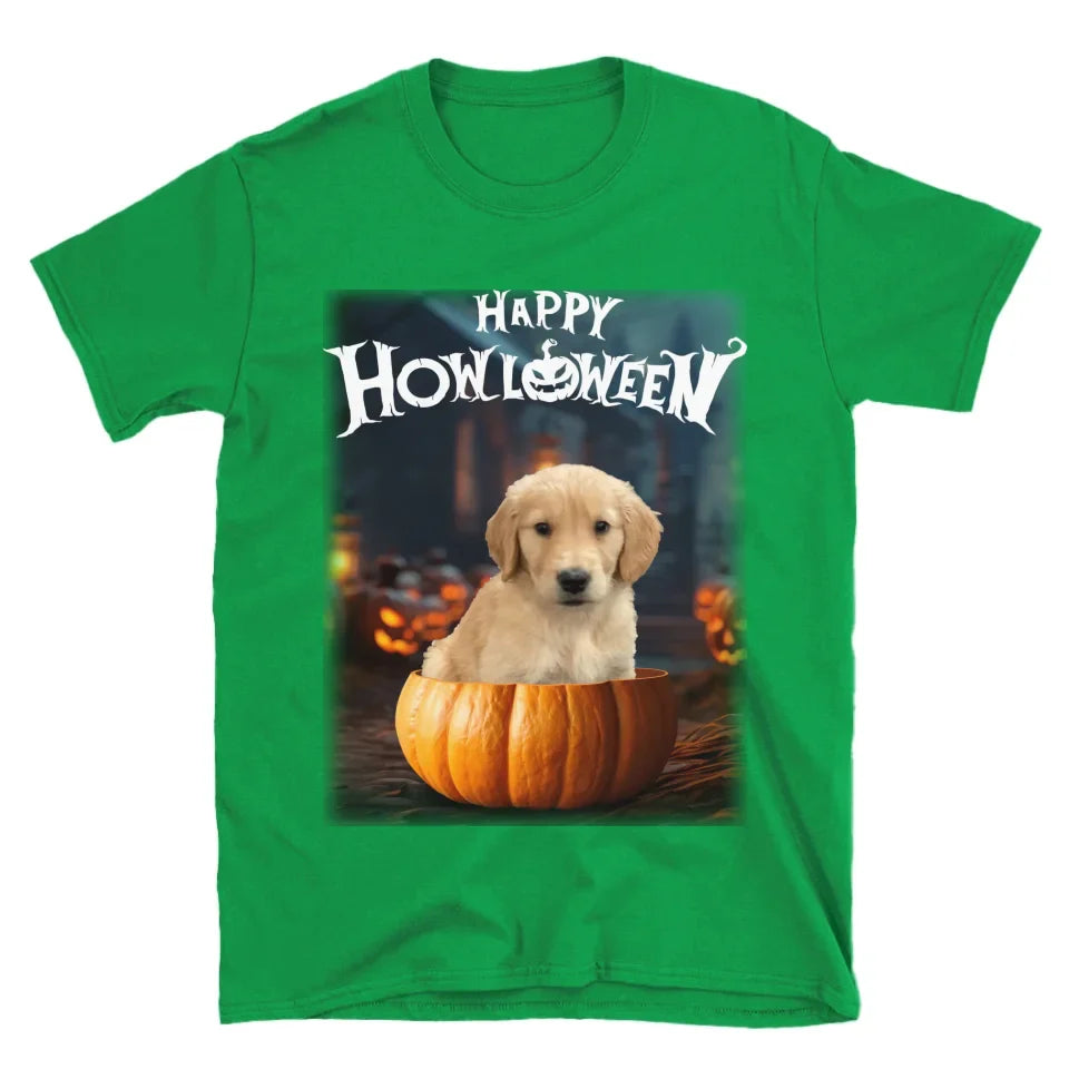 Pet in Photo-Realistic Pumpkin Photo Upload T-Shirt