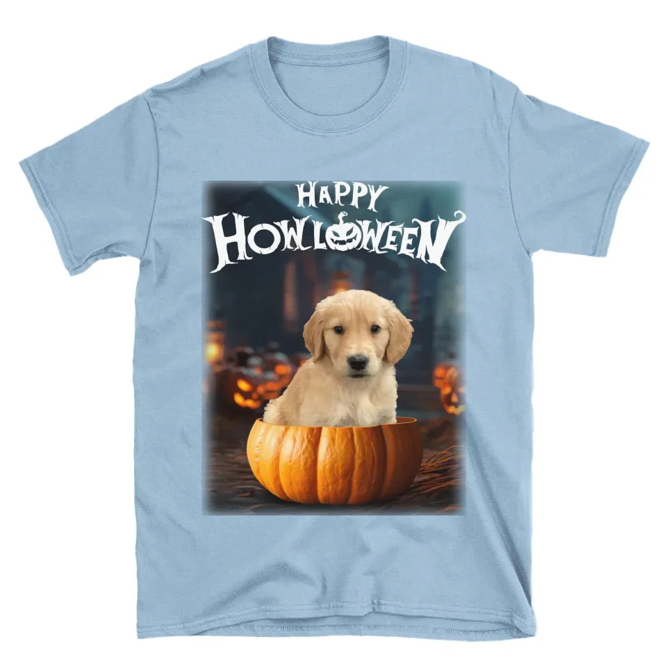 Pet in Photo-Realistic Pumpkin Photo Upload T-Shirt