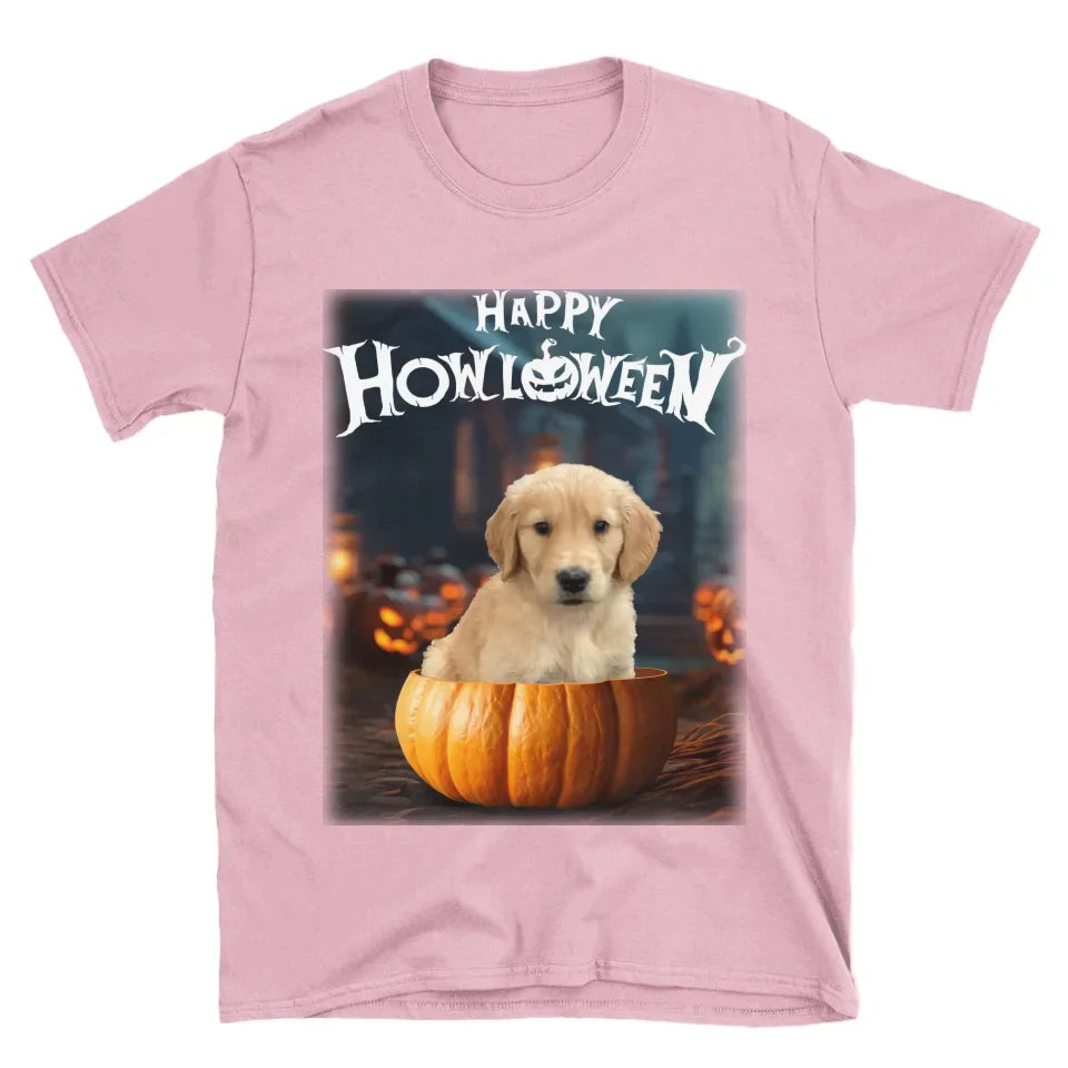 Pet in Photo-Realistic Pumpkin Photo Upload T-Shirt