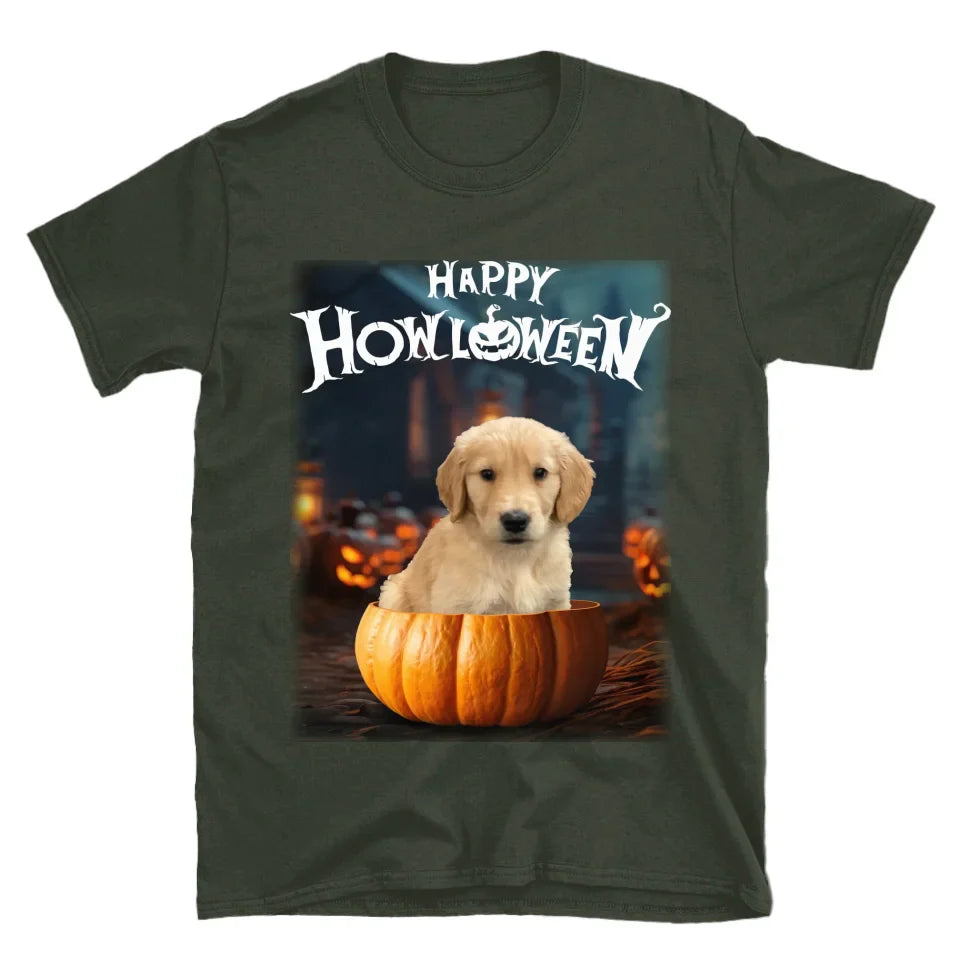 Pet in Photo-Realistic Pumpkin Photo Upload T-Shirt