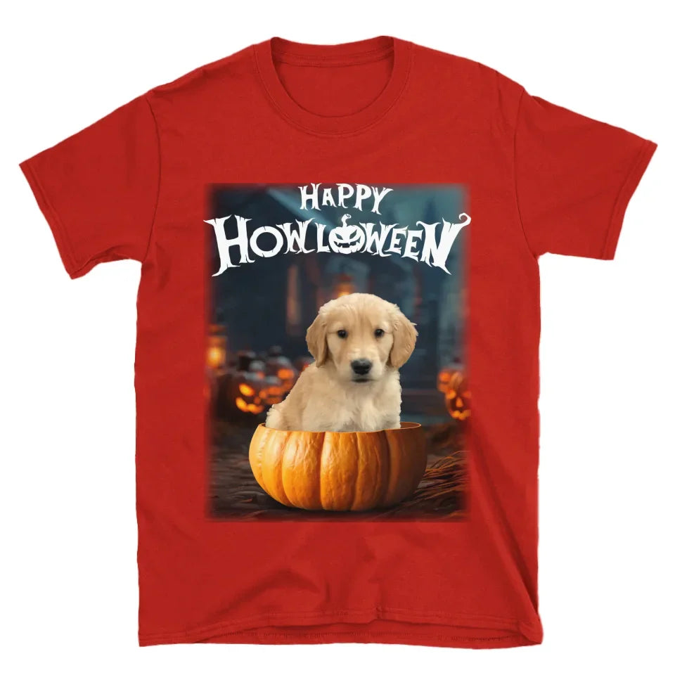 Pet in Photo-Realistic Pumpkin Photo Upload T-Shirt