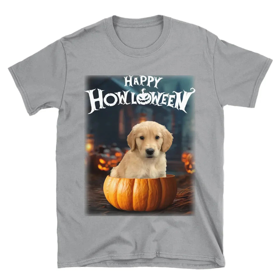Pet in Photo-Realistic Pumpkin Photo Upload T-Shirt