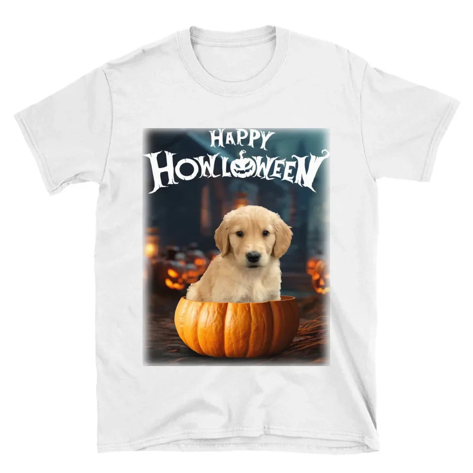 Pet in Photo-Realistic Pumpkin Photo Upload T-Shirt