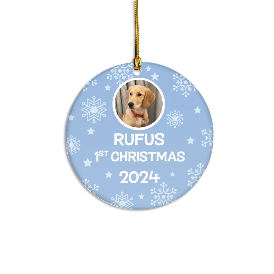 Pet's First Christmas Personalized Ornament
