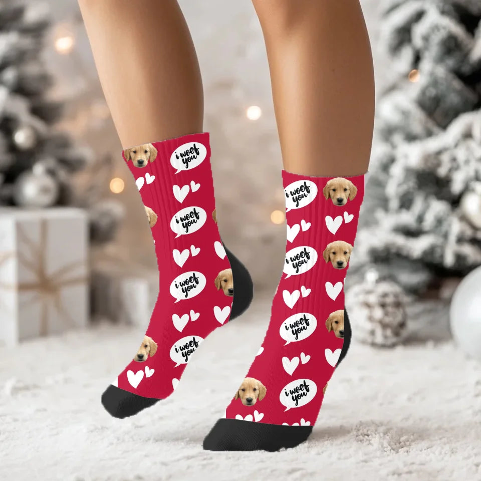 I Woof You Pet Face Socks