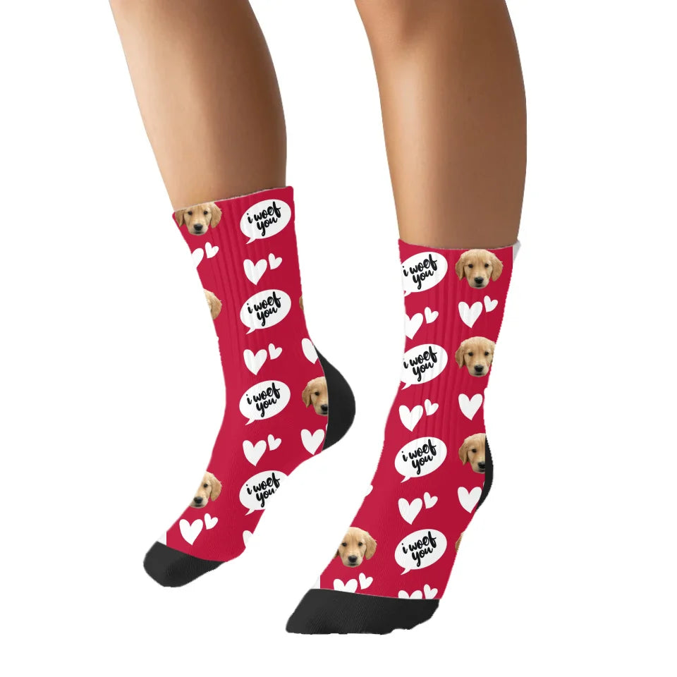 I Woof You Pet Face Socks