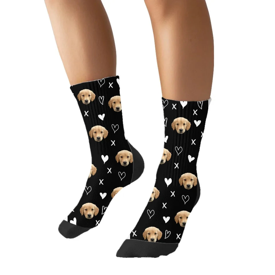 Hugs and Kisses Pet Face Socks