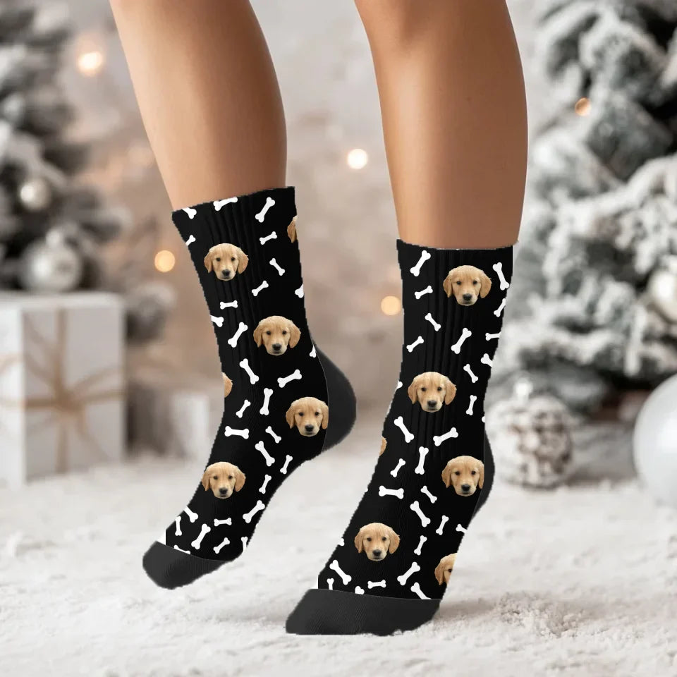 Bone Pattern Pet Face Socks