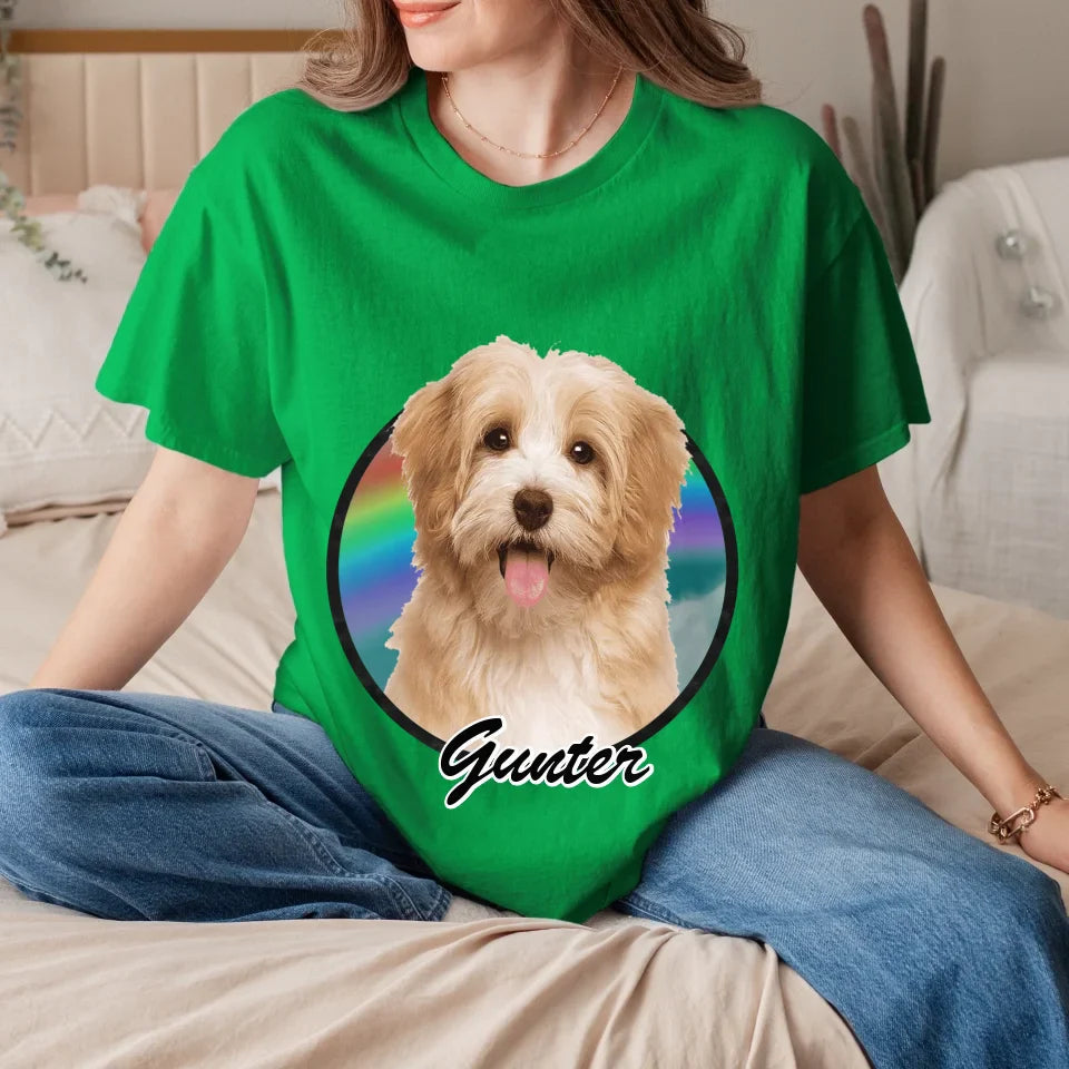Custom Pet in Circle Photo Upload T-Shirt