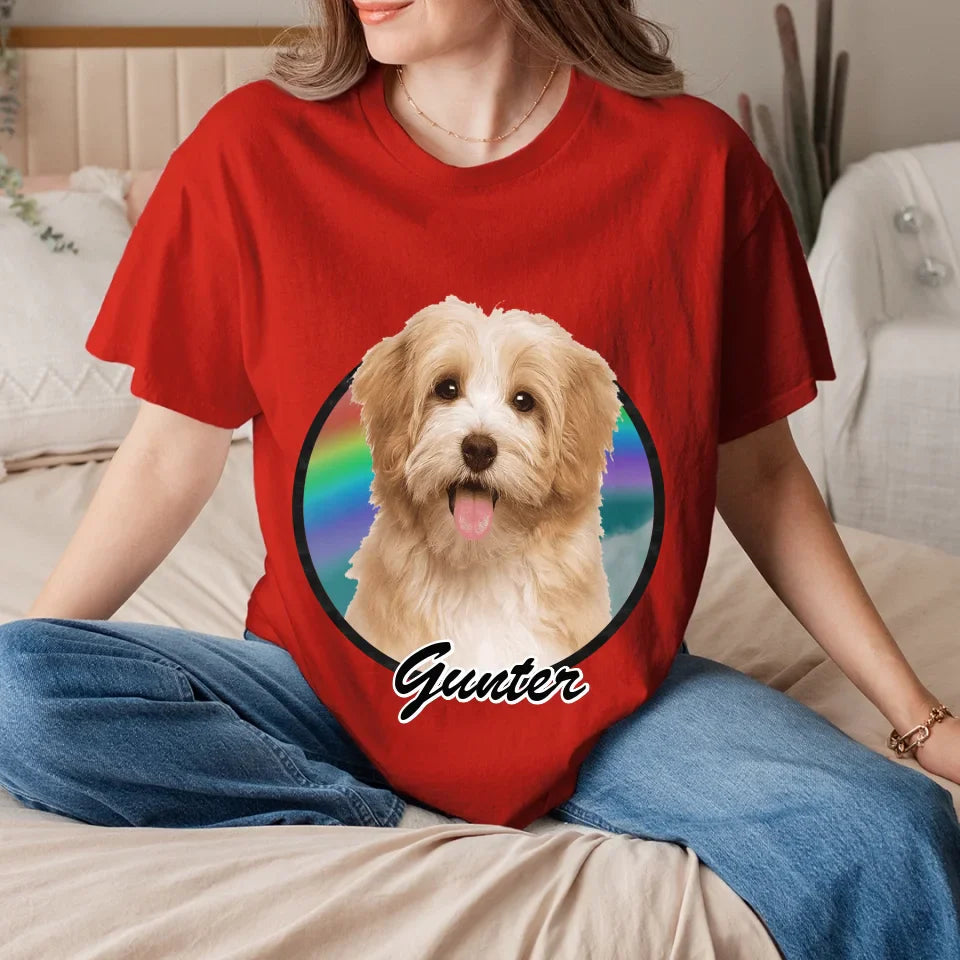 Custom Pet in Circle Photo Upload T-Shirt