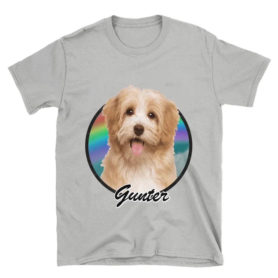 Custom Pet in Circle Photo Upload T-Shirt