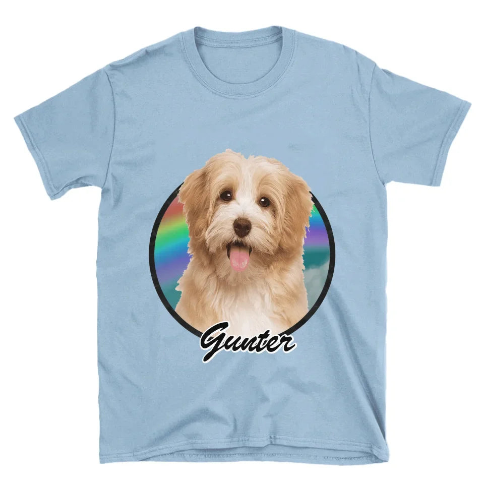 Custom Pet in Circle Photo Upload T-Shirt
