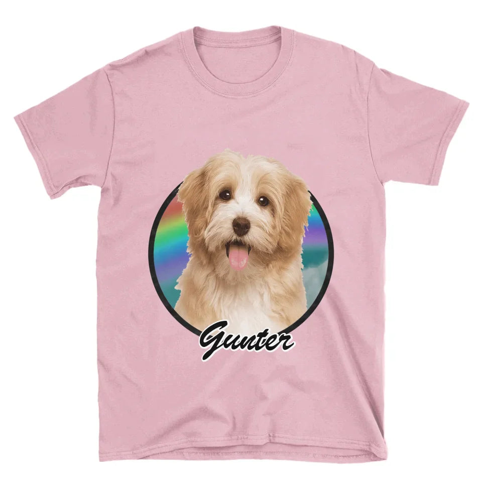 Custom Pet in Circle Photo Upload T-Shirt