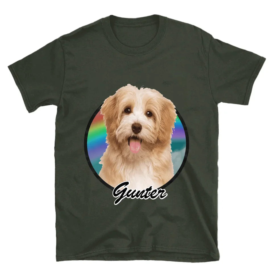 Custom Pet in Circle Photo Upload T-Shirt