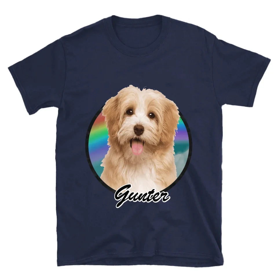 Custom Pet in Circle Photo Upload T-Shirt