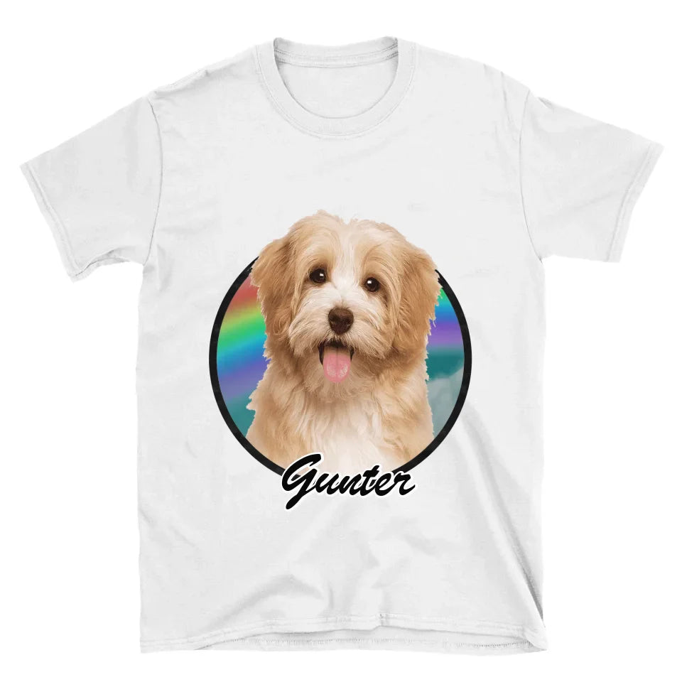 Custom Pet in Circle Photo Upload T-Shirt