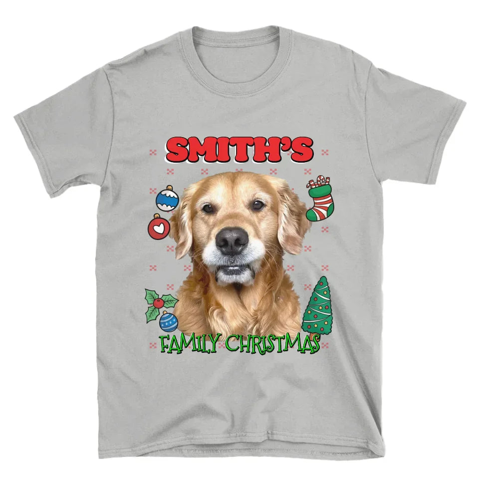 Custom Christmas Pet Photo T-Shirt