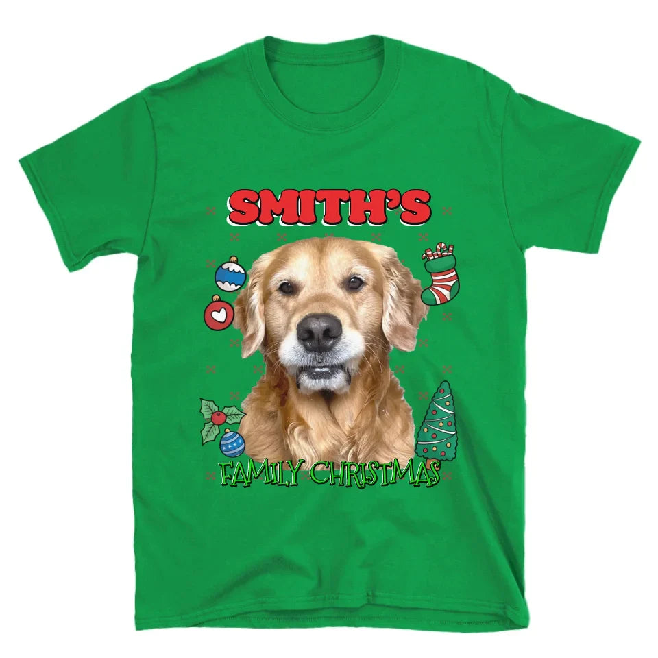 Custom Christmas Pet Photo T-Shirt