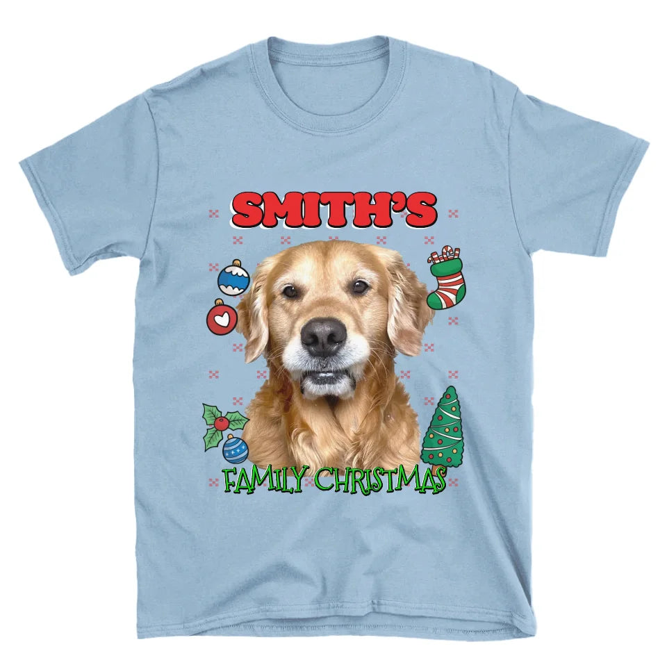 Custom Christmas Pet Photo T-Shirt