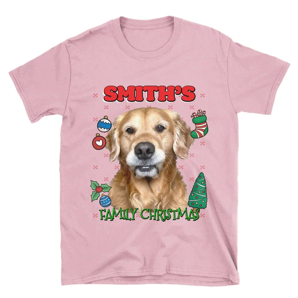 Custom Christmas Pet Photo T-Shirt