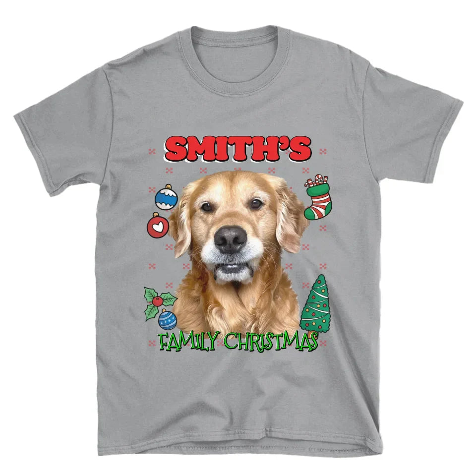 Custom Christmas Pet Photo T-Shirt