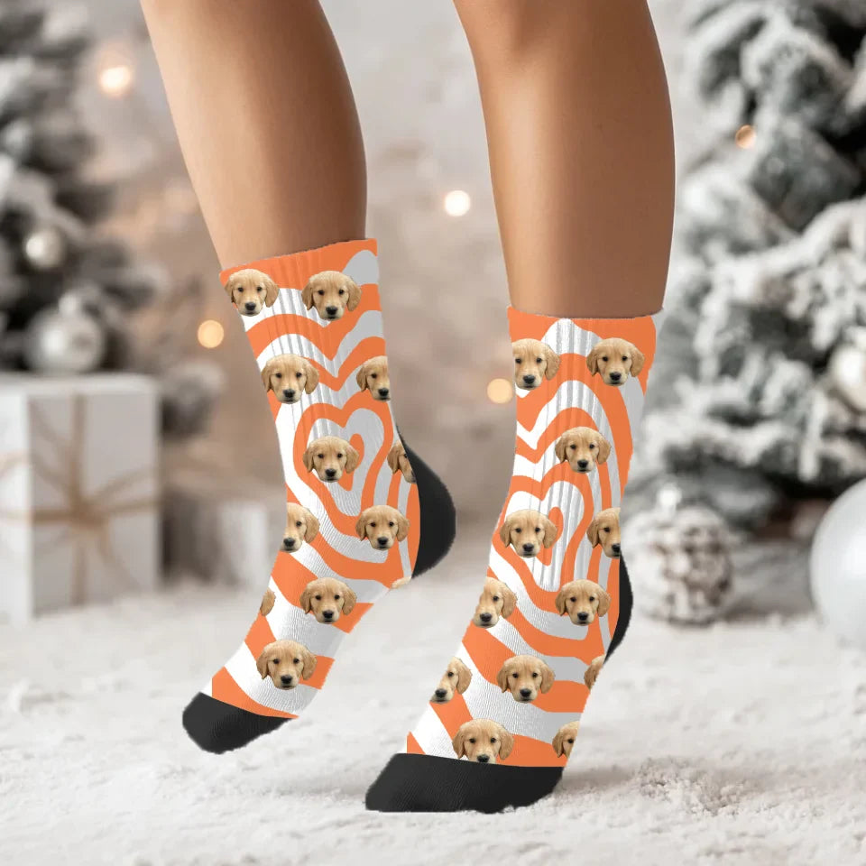 Personalized Illusion Pattern Pet Face Socks