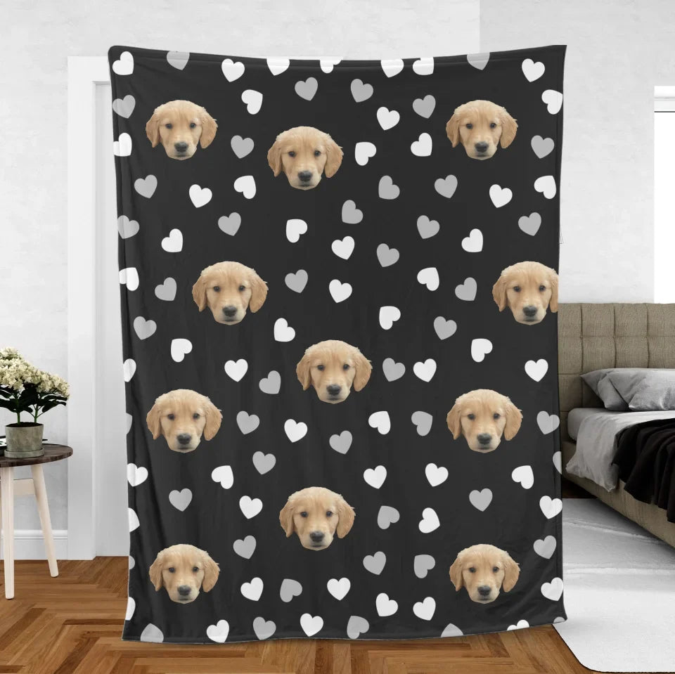 Personalized Heart Pattern Custom Photo Blanket