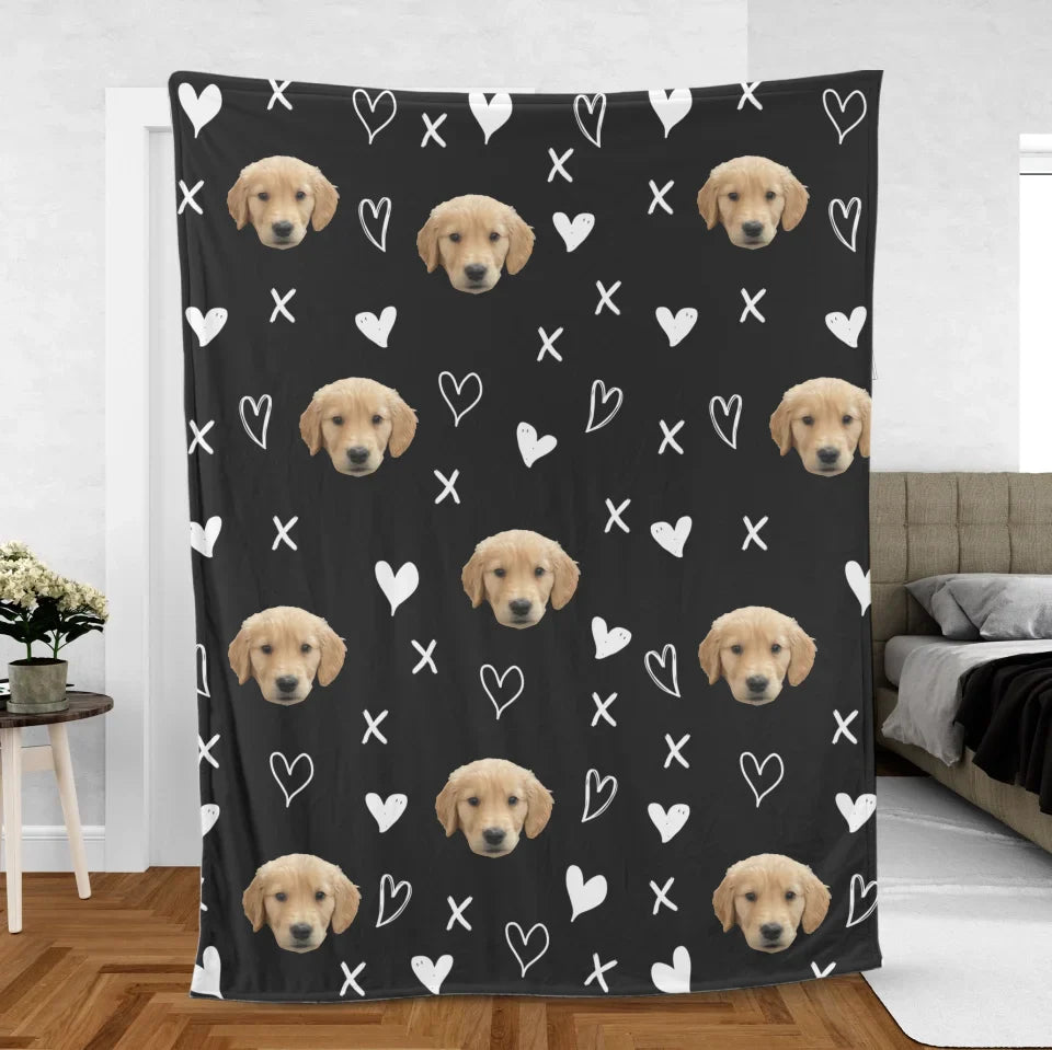 Personalized Hugs and Kisses Pet Photo Blanket