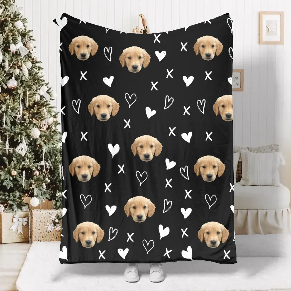 Personalized Hugs and Kisses Pet Photo Blanket