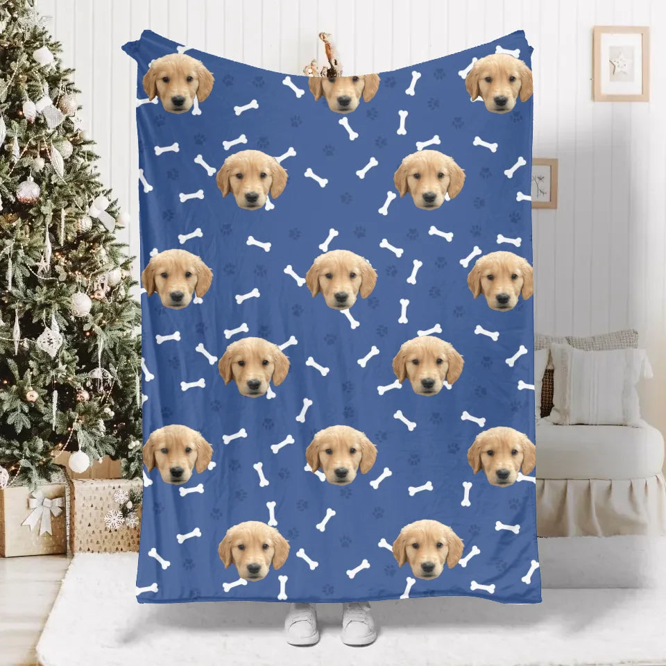 Personalized Dog Face Photo Blanket