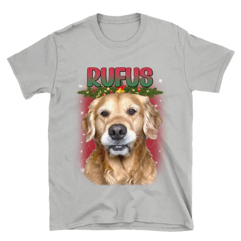 Personalized Christmas Custom Pet Photo T-Shirt